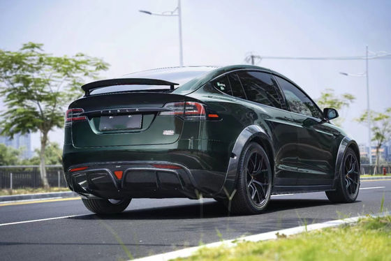 CMST Tesla Model X Body Kit Verde scuro Kit widebody 2023 Diffusore labiale anteriore