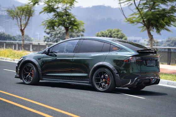 CMST Tesla Model X Body Kit Verde scuro Kit widebody 2023 Diffusore labiale anteriore