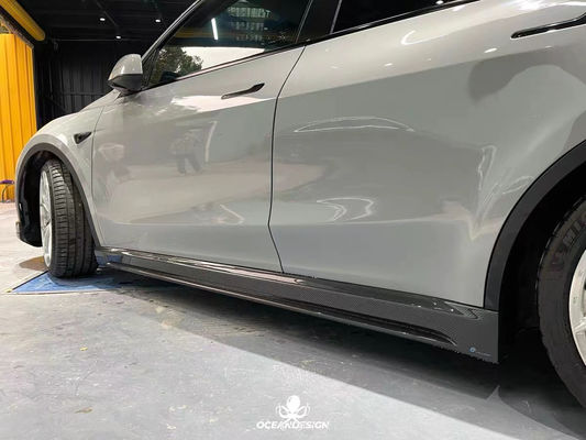 Bianco luminoso Modello Y Larghezza personalizzata Diffusore posteriore Bumper Fibra di carbonio secca