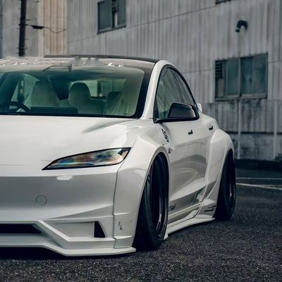 2020- Tesla Body Kit Resina Fibra LB Stile Tesla Model 3 Spoiler Diffusore Labbra Frontale
