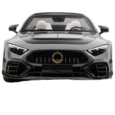 per Mercedes SL63 Kit corpo in fibra di carbonio SL63 Modernizzato stile MSY diffusore labiale anteriore in fibra di carbonio Kit widebody spoiler