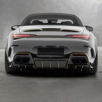 per Mercedes SL63 Kit corpo in fibra di carbonio SL63 Modernizzato stile MSY diffusore labiale anteriore in fibra di carbonio Kit widebody spoiler
