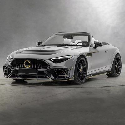per Mercedes SL63 Kit corpo in fibra di carbonio SL63 Modernizzato stile MSY diffusore labiale anteriore in fibra di carbonio Kit widebody spoiler