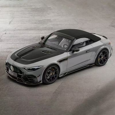 per Mercedes SL63 Kit corpo in fibra di carbonio SL63 Modernizzato stile MSY diffusore labiale anteriore in fibra di carbonio Kit widebody spoiler